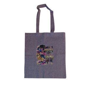 GOD Working for Me Purple Reuseable Farmers Market Canvas Tote Handbag